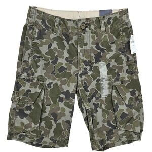 Gap Kids NEW 12 Regular Cargo Shorts Boys Green Camo Gorpcore Utility